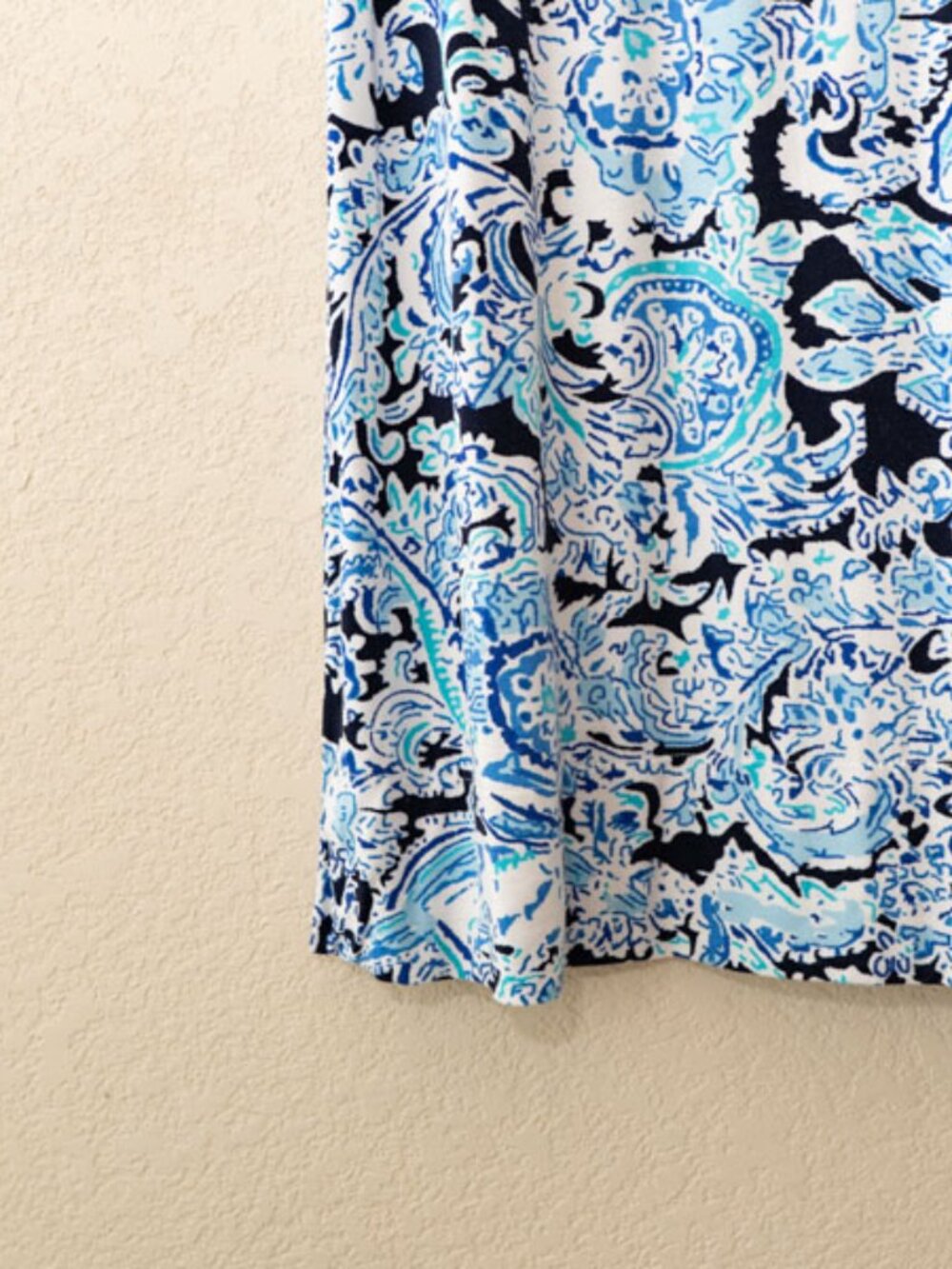 Cynthia Rowley Blue Paisley Print Dress Womens M Shift Back Zip Stretch Career - Picture 5 of 15